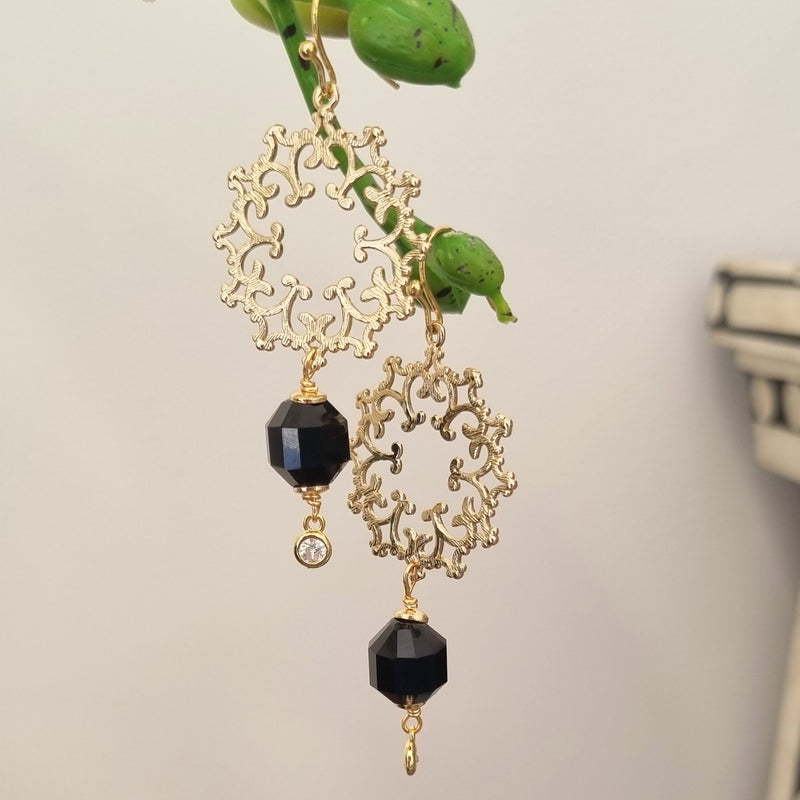 Monica Onyx Earrings