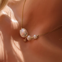 Dariah Pearl Gold filled slider necklace