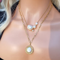 Scroll Freshwater Pearl Pendant Necklace