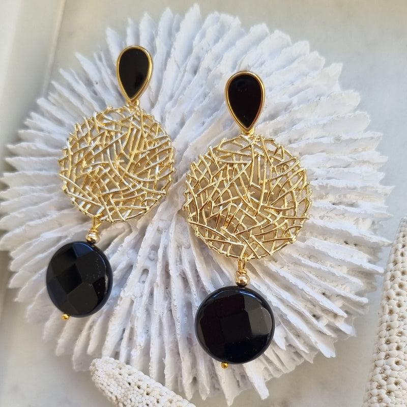 Cara Onyx stud Earrings