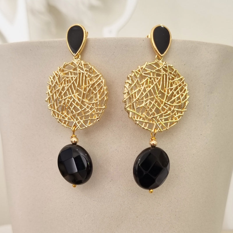 Cara Onyx stud Earrings