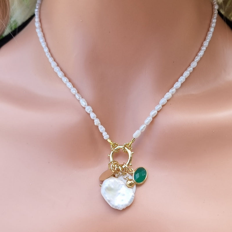 Sage Essential small baroque Freshwater Pearl Necklace