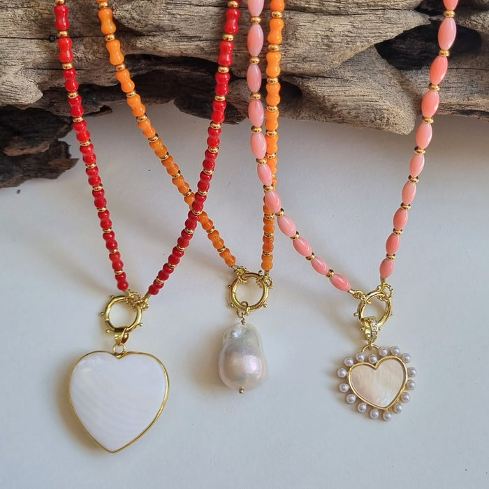 Sage Coral necklace Orange, Apricot or Red