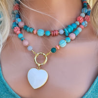 Sea Treasures Coral, Turquoise, Opal, Amazonite Necklace