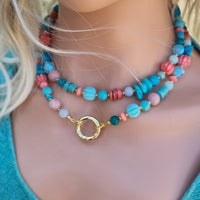 Sea Treasures Coral, Turquoise, Opal, Amazonite Necklace