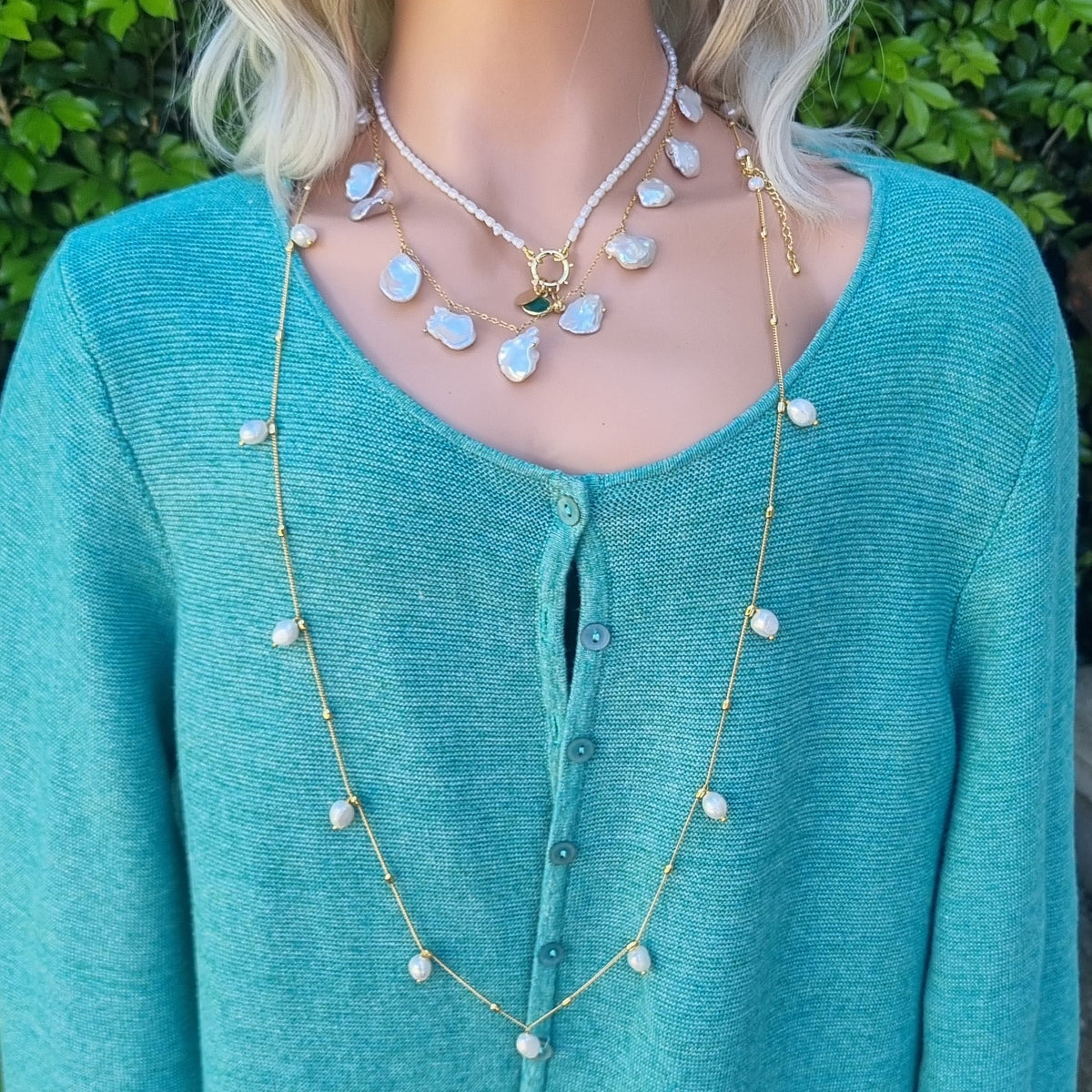 Lively station chain necklace with Pearls