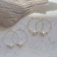 Wila Wire Pearl Hoop Earrings