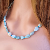 Costiera Larimar, Turquoise and Pearl Necklace