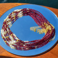 Tusei Garnet and Pearl Necklace