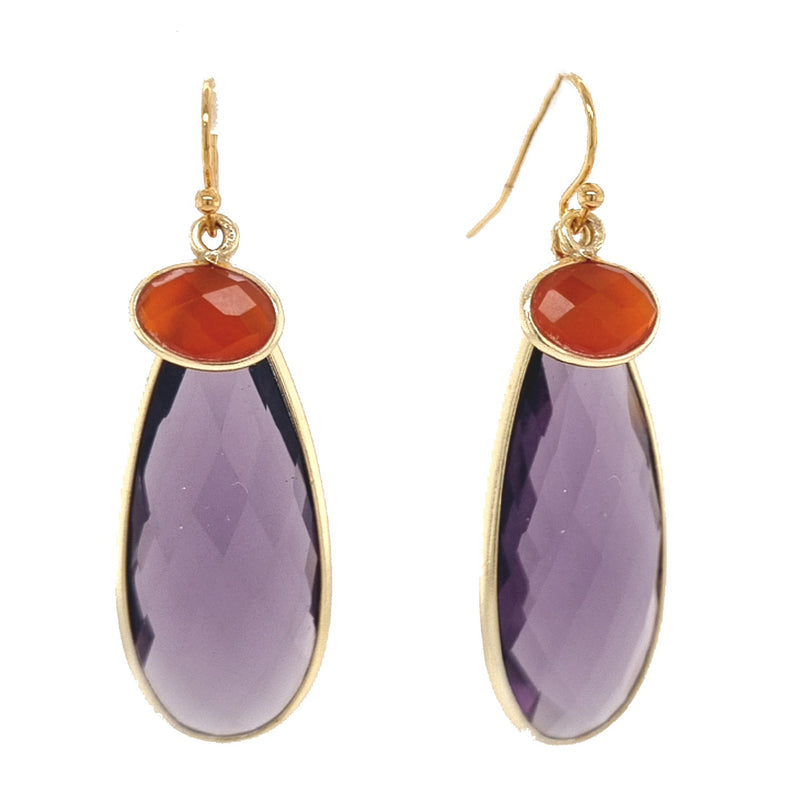 Kate Double Gemstone Pendant Earrings