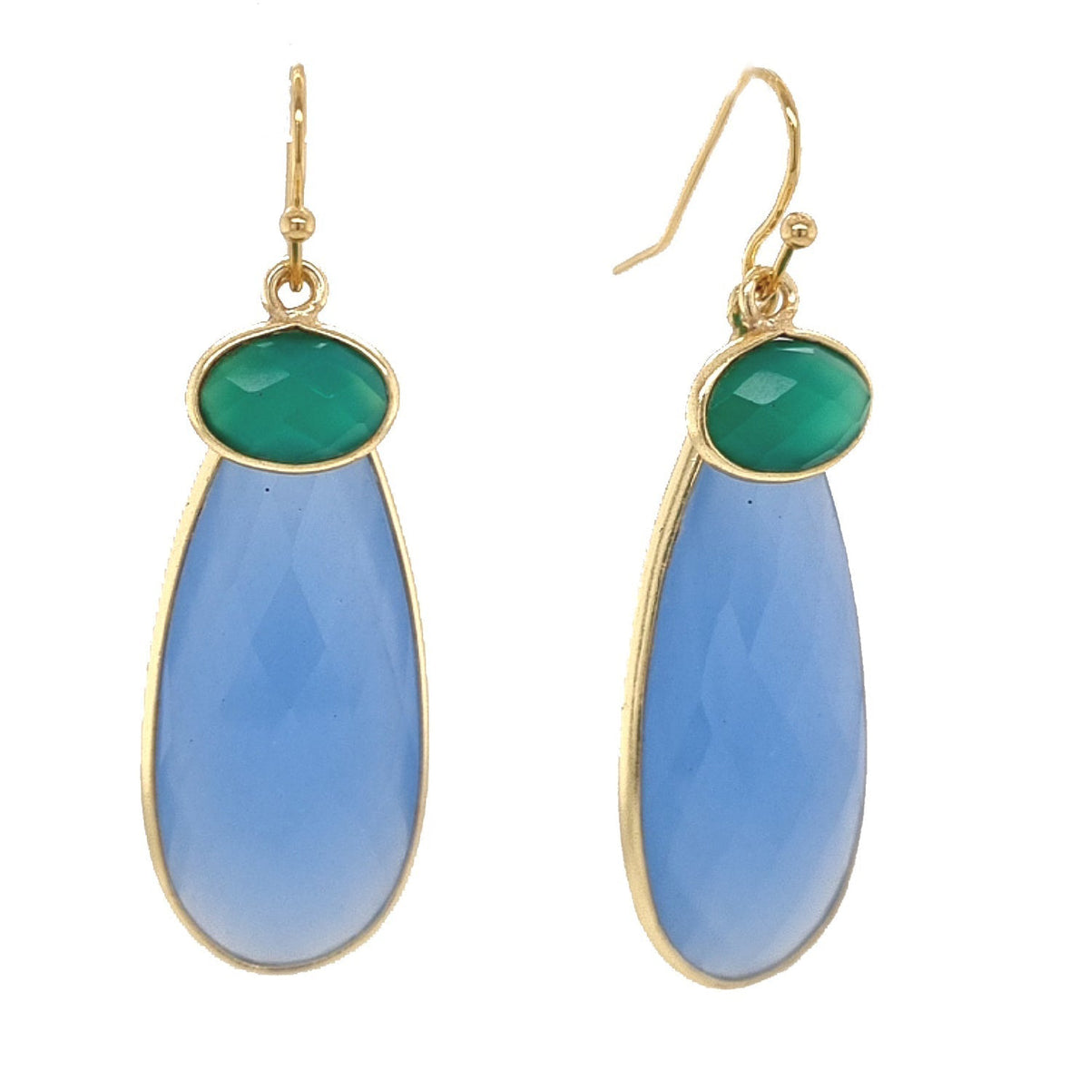 Kate Double Gemstone Pendant Earrings