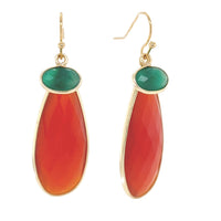 Kate Double Gemstone Pendant Earrings