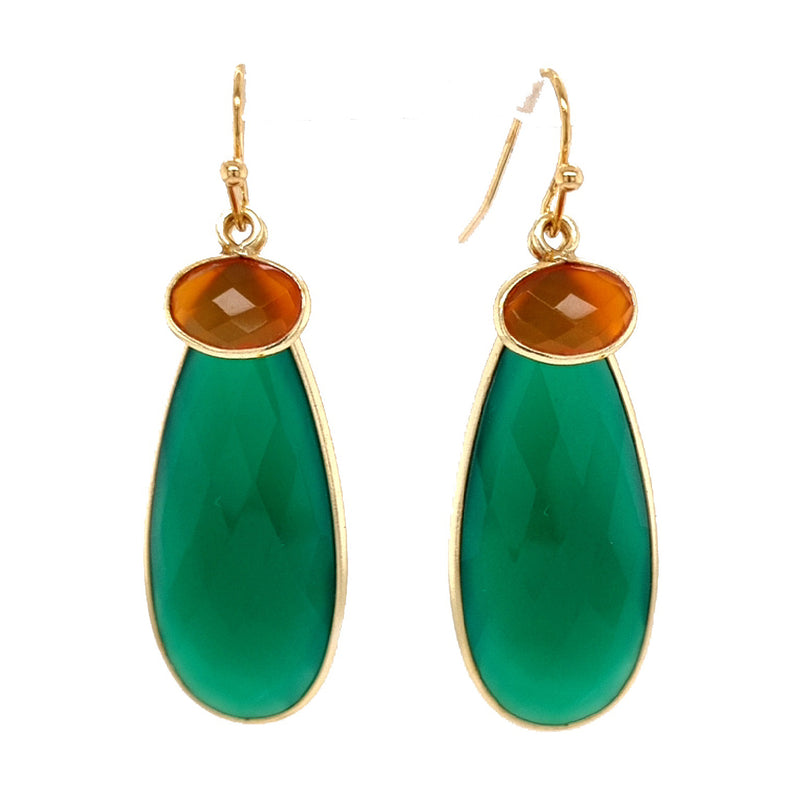 Kate Double Gemstone Pendant Earrings