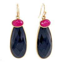 Kate Double Gemstone Pendant Earrings