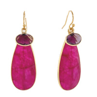 Kate Double Gemstone Pendant Earrings