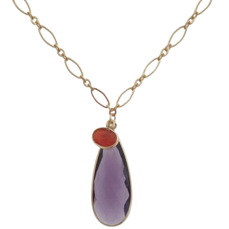 Kate Double Gemstone Pendant Necklace