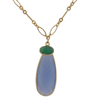 Kate Chalcedony & Green Onyx Double Pendant Necklace