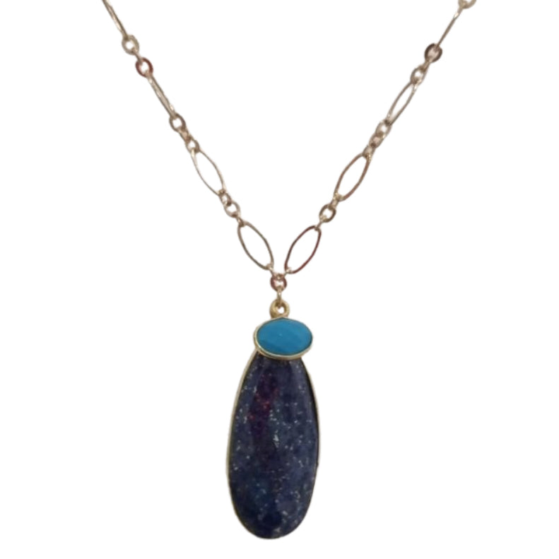 Kate Double Gemstone Pendant Necklace