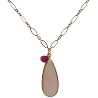 Kate Chalcedony & Ruby Double Pendant Necklace