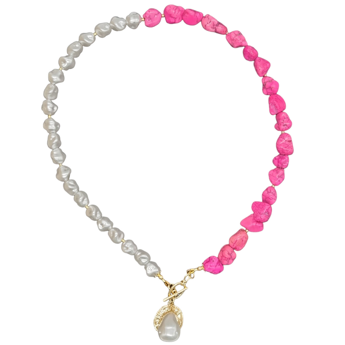 Maria Pink Howlite Pendant Necklace