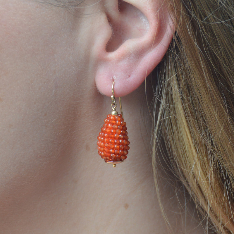 Lulu Gemstone Beaded Teardrop Earrings