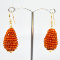 Lulu Carnelian Beaded Teardrop Earrings