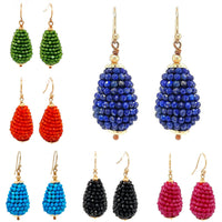 Lulu Lapis Lazuli Beaded Teardrop Earrings