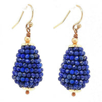 Lulu Lapis Lazuli Beaded Teardrop Earrings