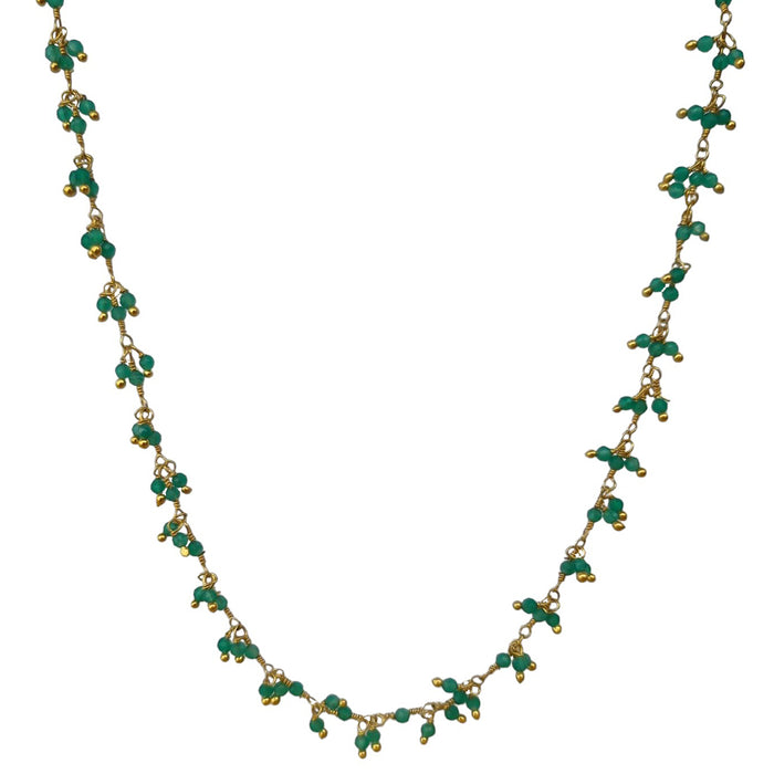 Raindrop multi drop Green Onyx necklace