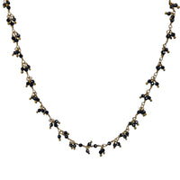 Raindrop multi drop Black Spinel necklace