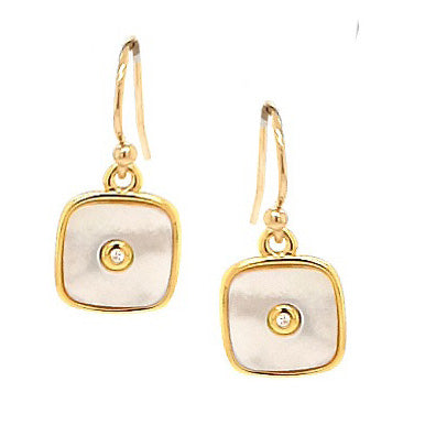 Celestial Mother Of Pearl White Earrings