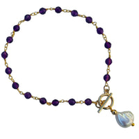 Duco Amethyst & Freshwater Pearl Bracelet