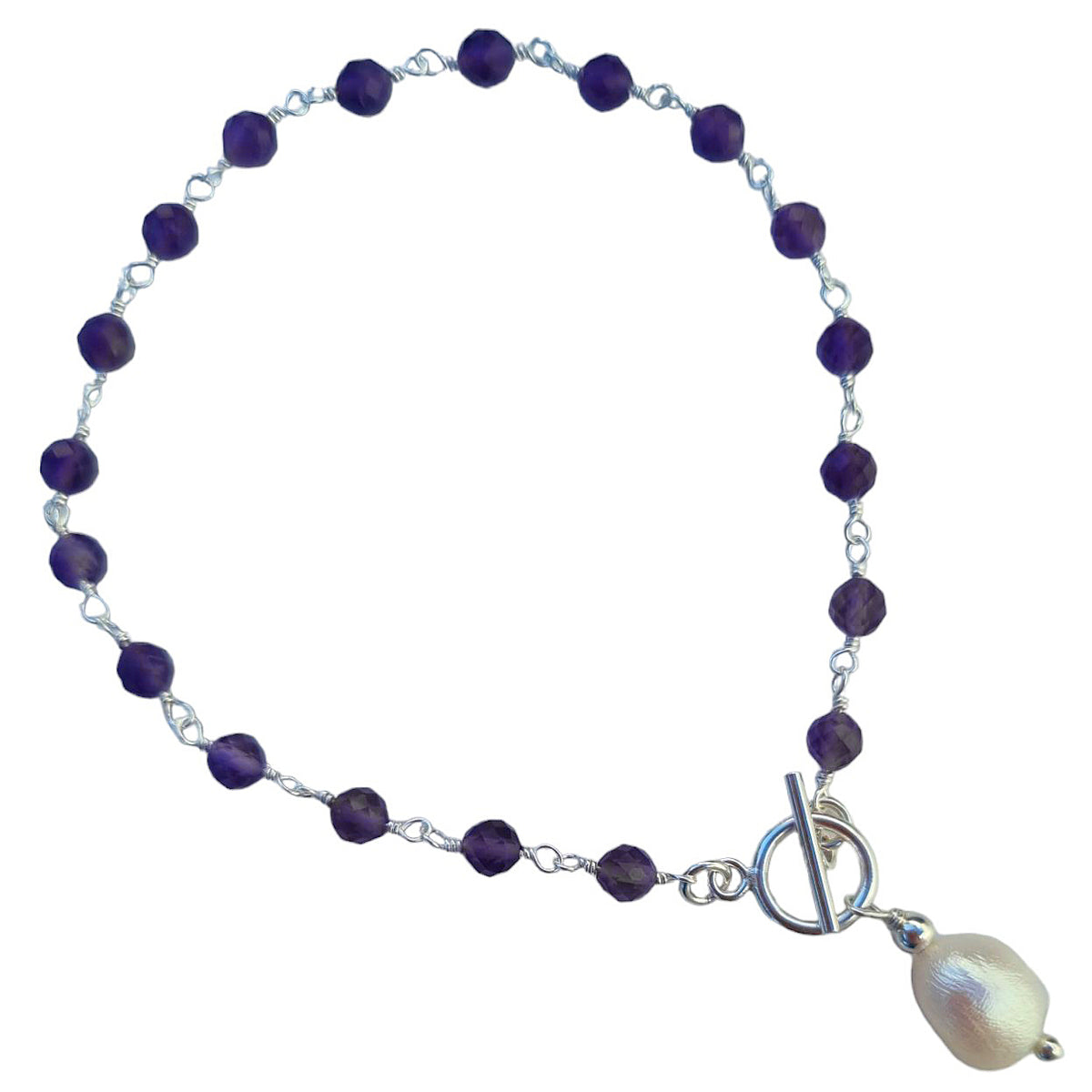 Duco Amethyst & Freshwater Pearl Bracelet