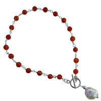 Duco Carnelian & Freshwater Pearl Necklace