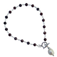 Duco Garnet & Freshwater Pearl Bracelet