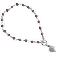 Duco Pink Tourmaline & Freshwater Pearl Bracelet