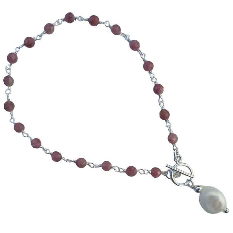 Duco Pink Tourmaline & Freshwater Pearl Bracelet