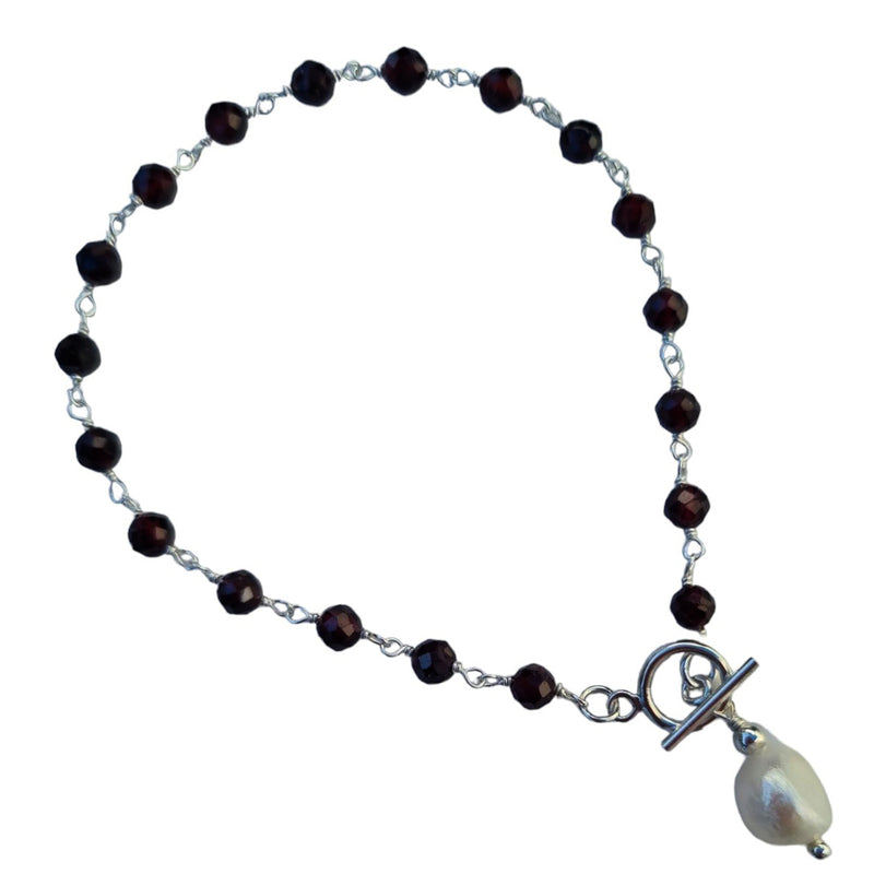 Duco Spinel & Freshwater Pearl Bracelet