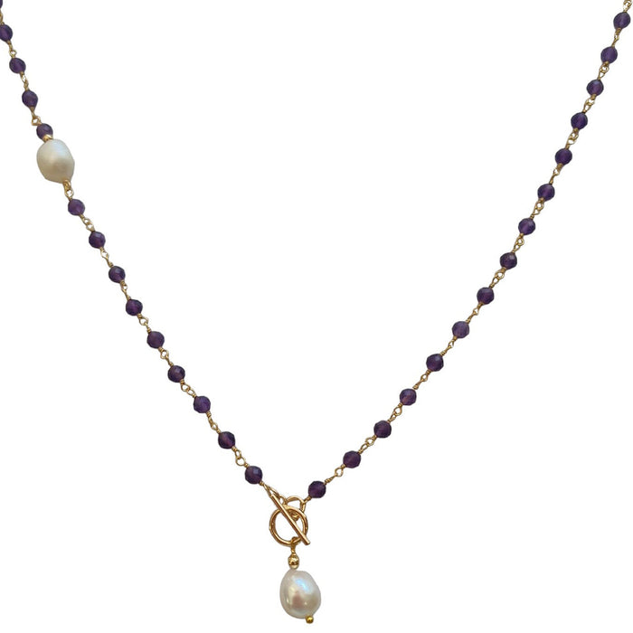 Duco Amethyst & Freshwater Pearl Necklace