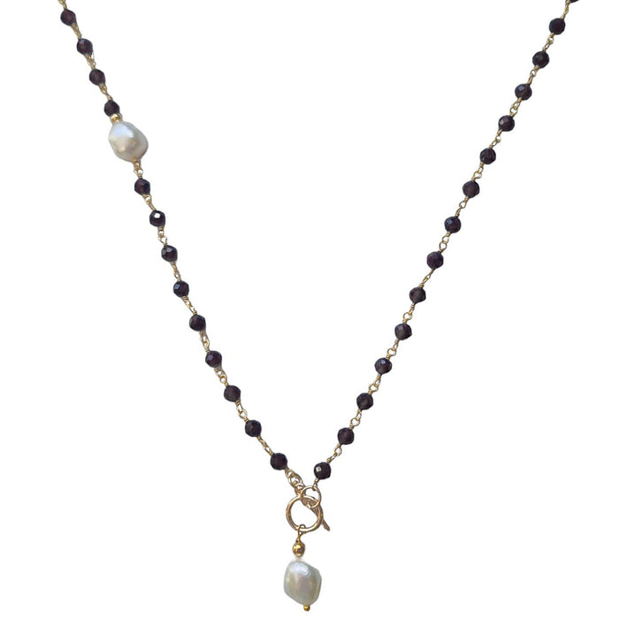 Duco Garnet & Freshwater Pearl Necklace