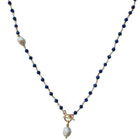 Duco Lapis Lazuli & Freshwater Pearl Necklace