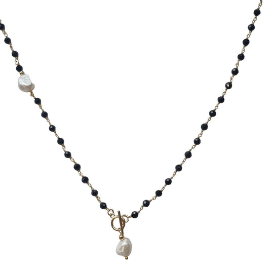 Duco Spinel Chain & Freshwater Pearl Necklace