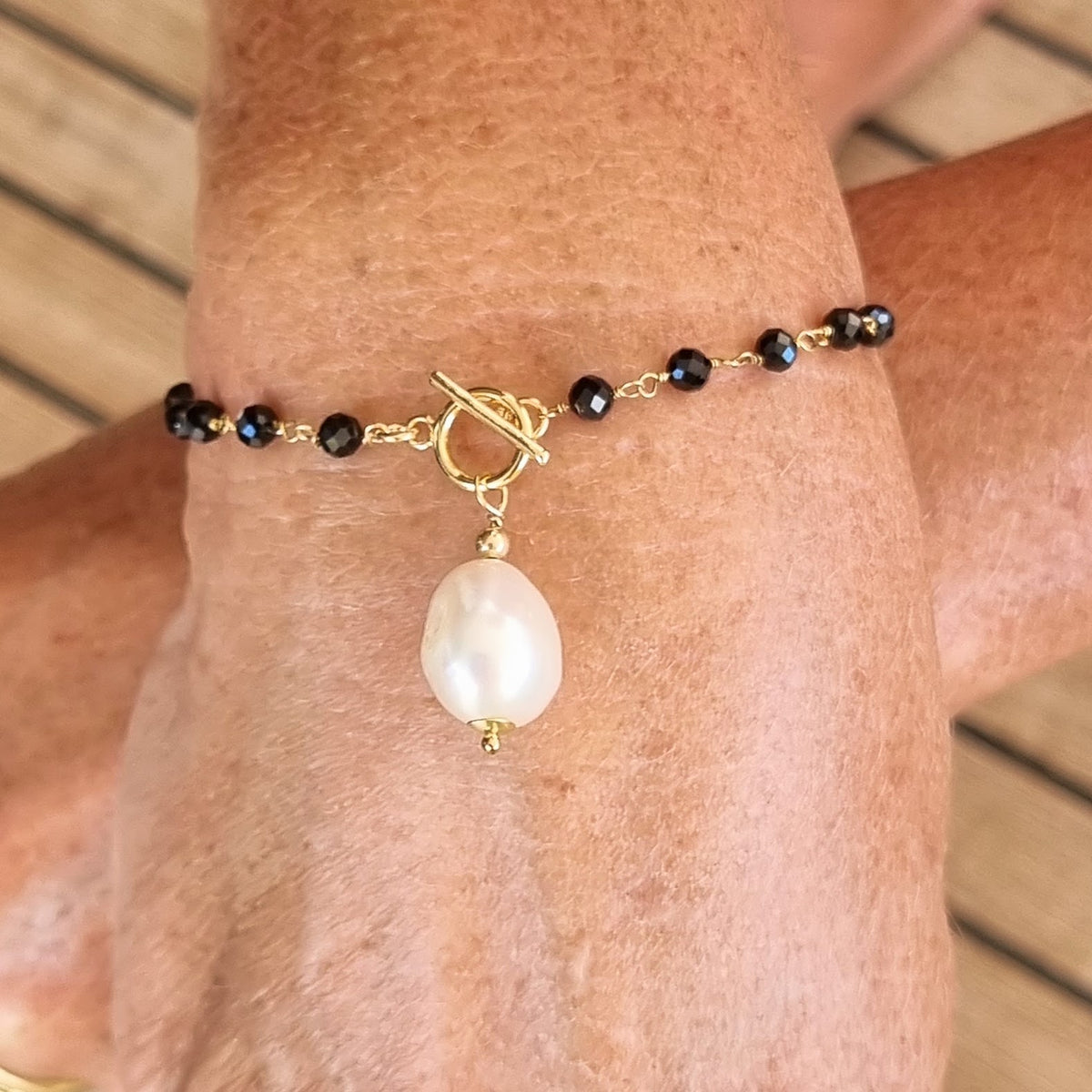 Duco Spinel & Freshwater Pearl Bracelet