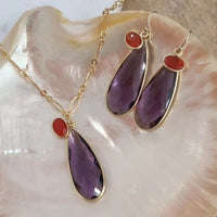 Kate Amethyst & Carnelian Double Pendant Necklace