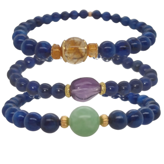 Deva Kyanite Bracelets Green Moonstone, Citrine & Amethyst