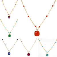 Callala Gemstone Beaded chain pendant Necklace