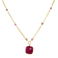 Callala Ruby Beaded chain pendant Necklace