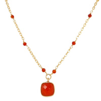 Callala Carnelian Beaded chain pendant Necklace