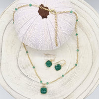 Callala Green Onyx Beaded chain pendant Necklace