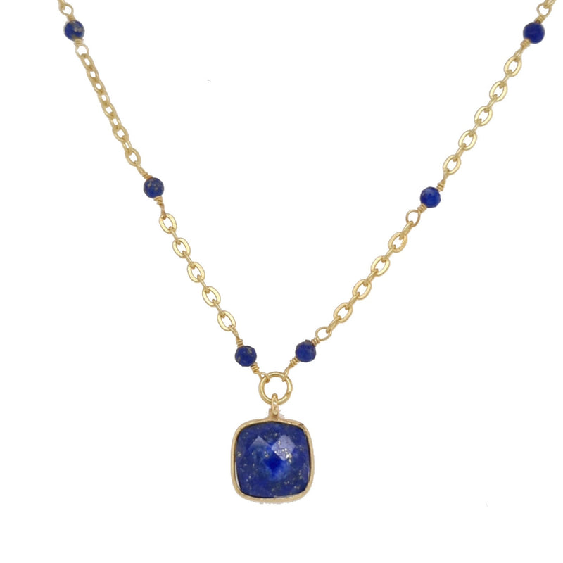 Callala Lapis Lazuli Beaded chain pendant Necklace